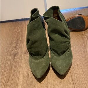 L.A.M.B. Olive suede Ankle Boots